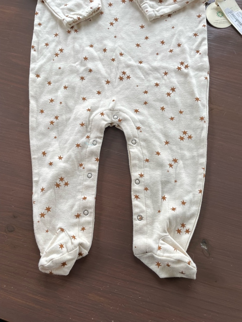 NWT Rylee & Cru Star Print Stardust Footed Jumpsuit Sleeper in Vanilla 12-18M - Picture 4 of 8